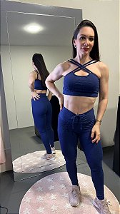 Top transpassado marinho