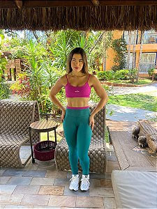 Calça coz Fúcsia e Verde