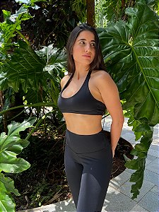 Conjunto Calça Capri frente única Preto