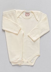 Conjunto body e calça canelados na cor pérola