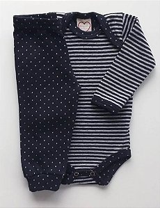 Conjunto Body e Calça Listra e Poá (Várias cores)