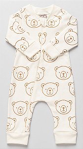 Macacão Bebê Suedine Urso