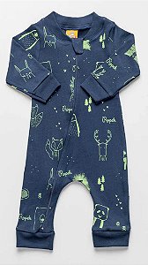 Macacão Bebê Suedine Floresta