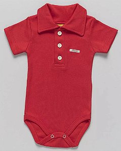 Body Gola Polo Algodão Bebê Manga Curta (Várias cores)