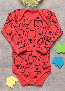 Body Bebê Algodão Manga Longa Pets