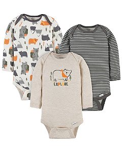 Kit Body Gerber 3 Peças Manga Longa