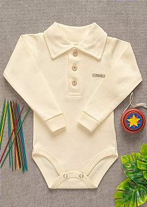 Body Gola Polo Algodão Bebê Manga Longa