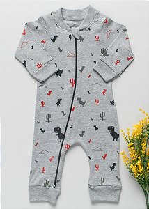 Macacão Bebê Suedine Dino