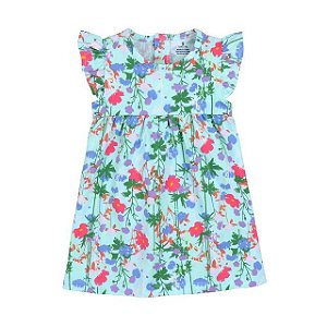 Vestido de Verão Florido Verde Claro