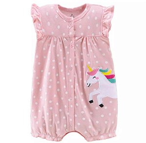 Romper Bebê Unicórnio Rosa