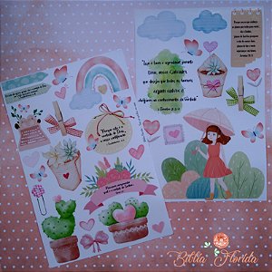 Adesivos Transparente para Bible Journaling - Deus Proverá