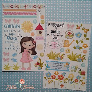 Adesivos Transparente para Bible Journaling - Cantai ao Senhor