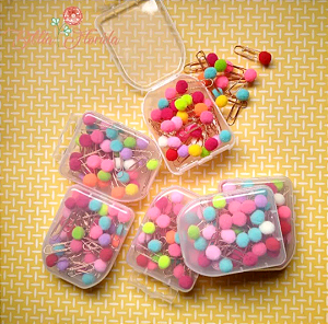 Kit Clips mini pompom - 32 unidades