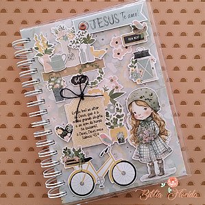 Caderno Devocional - Capa Scrapbook Artesanal