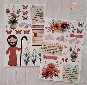 Adesivos Transparente com devocional - JOEL - Bible Journaling