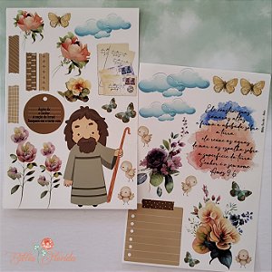 Adesivos Transparente com devocional - AMÓS - Bible Journaling