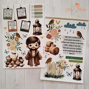 Adesivos Transparente com devocional - NAUM - Bible Journaling