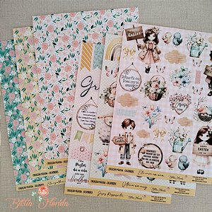 SCRAPBOOK PÁSCOA: CICATRIZES - kit 6 Folhas A4