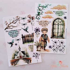 Adesivos Transparente com devocional - ATOS: A IGREJA PRIMITIVA - Bible Journaling
