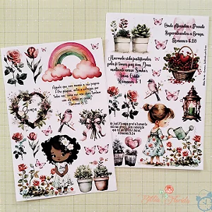 Adesivos Transparente com devocional - ROMANOS: JUSTIFICADOS PELA GRAÇA - Bible Journaling