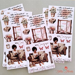 Adesivos Transparente SLIM "SOU CORAJOSA" - Bible Journaling