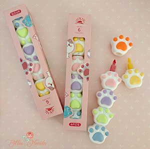 Marca texto 6 cores - Patinhas