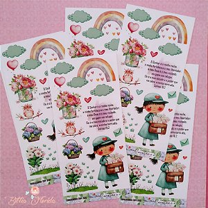 Adesivos Transparentes Slim: Cartas - 3 unidades (Conversando com Deus / Resposta do céu / Deus e eu) - Bible Journaling