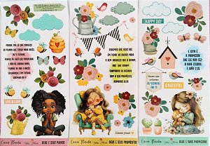 Adesivos Transparentes Slim: Kit 3 unidades (Deus e seus planos / Deus e seus propósitos / Deus e suas promessas) - Bible Journaling