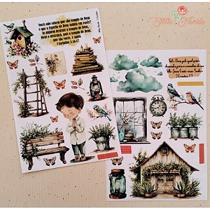 Adesivos Transparentes com devocional - 1º Coríntios - Bible Journaling