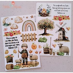 Adesivos Transparentes com devocional - Gálatas - Bible Journaling