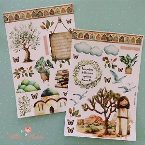 Adesivos Transparentes com devocional - Hebreus - Bible Journaling