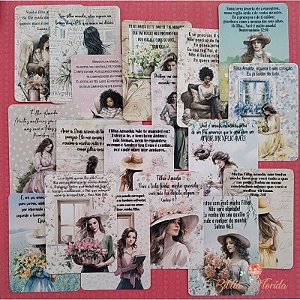 Cards: Sou filha amada - 18 unidades - Bible Journaling