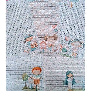 Kit com 5 Papéis de Carta: CARTAS ENTRE CORAÇÃO E CÉU - Bible Journaling