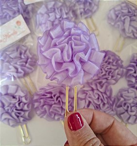 Clip Decorativo Flor Organza - Lilás - Bible Journaling