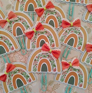 Clip Decorativo de Arco íris com lacinho - Bible Journaling
