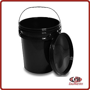 Balde Com Tampa Lacre 20 Litros - Preto