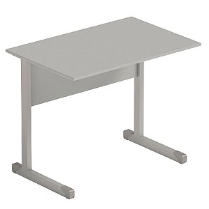 Mesa Reta Sem Gavetas Pé Metálico CRISTAL 1000mm x 600mm x 740mm (LxPxA)