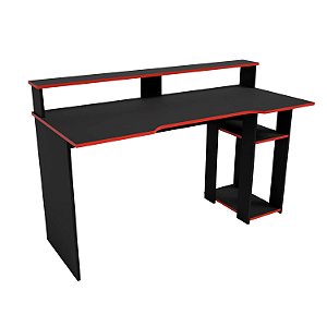 Gamer Desk 1360 x 600 x 890 Preto Onix /  Vermelho