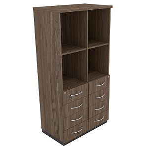 Armário Semi Aberto 8 Gavetas GABINETTO Carvalho Munique - 800 x 470 x 1600