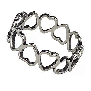 Anel de coração em aço antialérgico. 65AFV3N78