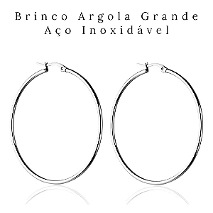 Brincos de argolas grande em aço antialérgico. PPC2E5D9S