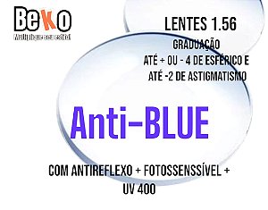 Lentes graduadas que escurecem ao sol + BLUE HVUCVLABD