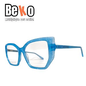 Armação Acetato Feminino Azul - Filtro Azul - BEKO