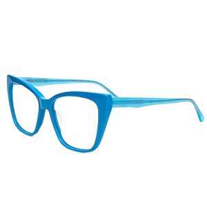 Armação Feminina Azul Turquesa Acetato Premium - Filtro Azul - BEKO