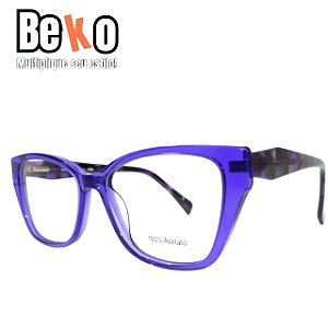Armação Roxa e Azul Feminina Gatinho - Filtro Azul - BEKO