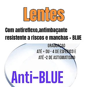 Lentes com antirreflexo resistentes a riscos e manchas + Blue CGUT78FGF