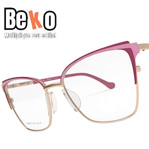 Armação de Óculos Feminina Metal Antialérgica Rosa KR5H782MW