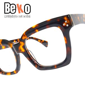 Armação para Óculos Acetato Quadrada Tartaruga VFVT6T58M