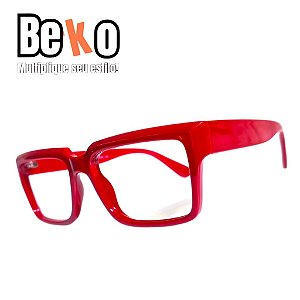 Armação de Óculos Vermelha em Acetato Beko GCSNFSUNL