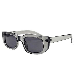 Óculos De Sol Retangular Cinza Transparente Street Unissex - UV400 - BEKO